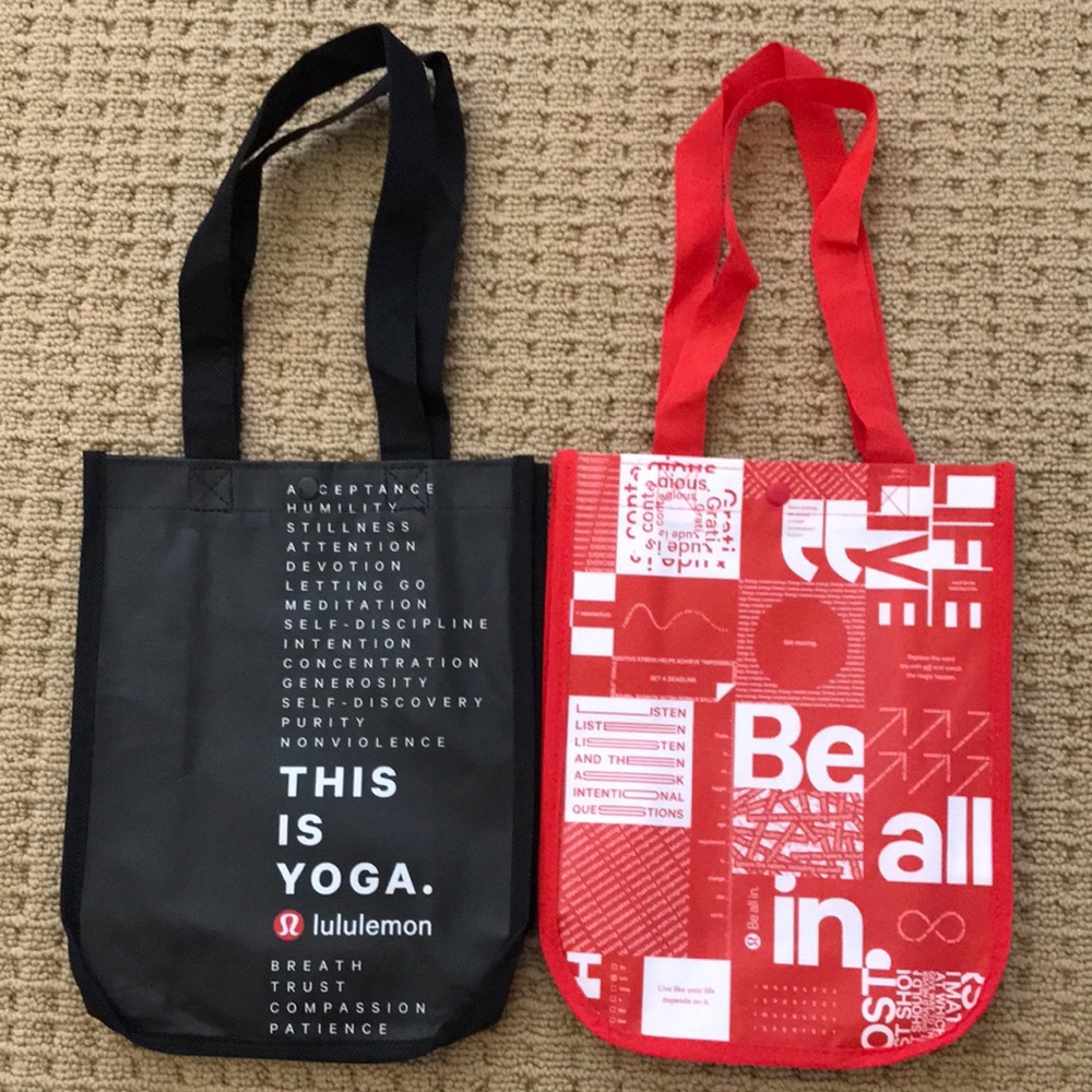 Bundle of 2 Lululemon Small Shopping Bags
